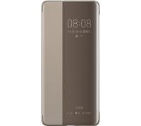 Pour Huawei P40/P40pro Smart View fenêtre Flip Case véritable cuir couverture de téléphone portable Kaki