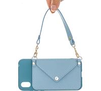 Pour HUAWEI Y5 2018/2019/Y6 2019/Y7 2019/PSMART Z/Y9 2019 Housse de téléphone portable avec porte-carte Pu + main Rope paille bleu