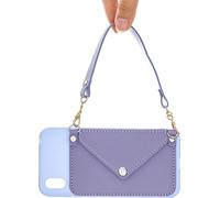 Pour HUAWEI Y5 2018/2019/Y6 2019/Y7 2019/PSMART Z/Y9 2019 Housse de téléphone portable avec porte-carte Pu + main Rope paille violet
