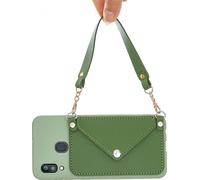 Pour HUAWEI Y5 2018 / 2019 / Y6 2019 / Y7 2019 / PSMART Z / Y9 2019 Housse de téléphone portable avec support de carte Pu + corde à main Vert