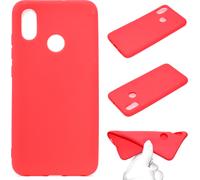 Pour HUAWEI Y6 2019 Belle couleur bonbon mat TPU anti-rayures anti-dérapant Retour étui de protection rouge automne
