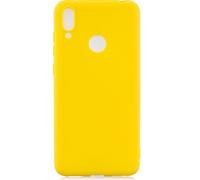 Pour HUAWEI Y7 2019 Belle couleur de bonbons mat TPU anti-rayures antidérapant cas de protection arrière jaune