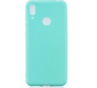 Pour HUAWEI Y7 2019 Lovely Candy Color Matte TPU Anti-Scratch anti-dérapant Housse de protection arrière Case bleu clair