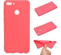 pour HUAWEI Y9 2018 Belle couleur bonbon mat TPU anti-rayures anti-dérapant Retour étui de protection rouge automne