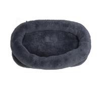 Pour humain, pour lit de chien, en forme ronde, doux confortable, non glissant, géant, pour les adultes, pour un usage hivernal, gris foncé (185x120x30cm)