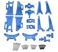 Pour Hyper Go Pour Mjx 14210 14209 H14BM Coupelle Direction Métal Supérieure Inférieure Ensemble Bras Oscillants Support Tour D'amortisseur Poteau Carrosserie Voiture RC RC Pièces De Bricolage(Blue)