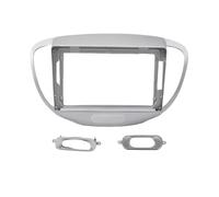 pour Hyundai I10 2007-2013 Kit De Réinstallation pour Autoradio 2Din avec Cadre Façade pour Montage sur Tableau Bord avec Grand Écran 9 Pouces Façade autoradio(Silver Frame)