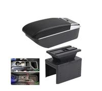 Pour Hyundai I20 20-24 2023 Central Store Content Boîte De Rangement Avec Porte-gobelet Accessoires De Voiture Boîte D'accoudoir(B black line NO USB)