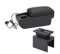 Pour Hyundai I20 2021 2022 2023 2024 Accoudoir Intérieur Et Boîte De Rangement Pour Console Centrale(A Black white Fast charging)