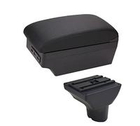 Pour Hyundai I20 Accoudoir Boîte Cuir Accoudoir Console Centrale Stockage USB Accessoires Accoudoir Central De Voiture(E1 Black Line)