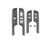 Pour Hyundai Pour Kona 2024 2025 LHD Panneau D'accoudoir Porte Voiture Interrupteur Lève-vitre Garniture Couvercle Bouton Autocollant Intérieur Voiture(Carbon Fiber Pattern)