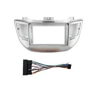 pour Hyundai pour Tucson IX35 2015 Adaptateur De Cadre De Voiture 9 Pouces Kit De Montage De Panneau De Tableau De Bord Radio POMPOMPUR(Full Set RHD Silver)