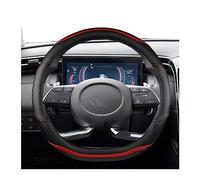 pour Hyundai pour Tucson NX4 IX35 2016 2017 2018 2019 2020 2021 2022 Housse de Volant de Voiture en Cuir Micro Fiber Housse Volant Voiture(D Shape- Red)