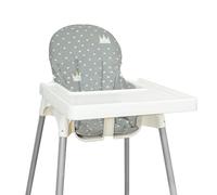 pour IKEA Coussin de chaise haute IKEA, coussin de chaise haute anti-lop, coussin de chaise haute pour IKEA Antilop, coton antidérapant, doux, assise bébé plus confortable (couronne grise)
