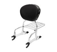 pour Indian Chieftain Springfield Dark Horse pour Challenger Roadmaster Chief Vintage Motorcycle Sissy Bar Porte-Bagages Dossier Moto Support D'étagère Porte-Bagages Arrière(Black Chrome)
