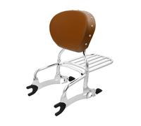 pour Indian Chieftain Springfield Dark Horse pour Challenger Roadmaster Chief Vintage Motorcycle Sissy Bar Porte-Bagages Dossier Moto Support D'étagère Porte-Bagages Arrière(Chrome Desert Tan)