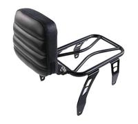 pour Indian Scout Bobber ABS 2018 2019 2020 Rider Solo Seat Porte-Bagages avec Dossier conducteur Sissy Bar Porte-Bagages Arrière Moto(Black Typea Backrest)