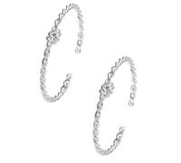 Pour Inoxydable Anneaux For Women Cuff Bracelet Adjustable Jewelry Open Bangles Cuff Jewelry For Women Mom Wife Mothers Day Valentine Mm Bracelet Aimanté Maman Acier Bijoux (Silver*2, One Size*2)