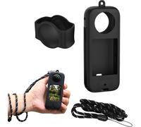 pour Insta360 X3 Etui Silicone + Protège-Objectif + Lanière pour Insta360 X3 Coque de Protection Anti-Rayure Anti-poussière Couvercle.[J655]