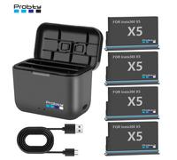 Pour Insta360 X5 batterie 2850mAh + boîtier de charge rapide boîte de rangement pour Insta 360X5 accessoires d'alimentation 3BatteryWithCharger