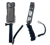 Pour Insta360 X5, Selfie Stick 3-Griffes Connecteur Réglable Poignée Ergonomique Caméra Sport Adaptateur 360X5 Stabilisateur Portable Accessoires (Noir)