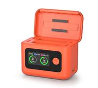 pour Insta360 X6 hub de Recharge Intelligent 5-en-1 avec écran LCD，Orange | Charge rapide 27 W, mode d'équilibrage de charge, chargeur double batterie, étui de rangement, batterie externe