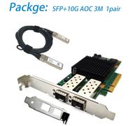 Pour Intel X520-DA2 E10G42BTDA SR2 82599ES double Port optique 10G Gigabit carte réseau à fibres optiques PCIE groupe noir Huinas - Type 1SFPAOC and NIC