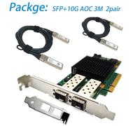 Pour Intel X520-DA2 E10G42BTDA SR2 82599ES double Port optique 10G Gigabit carte réseau à fibres optiques PCIE groupe noir Huinas - Type 2SFPAOC and NIC