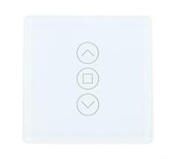Pour interrupteur intelligent de volet roulant, contrôleur de rideau compatible avec Tuya avec panneau tactile en verre 2,5D, commande vocale et automatisation de minuterie pour stores et volets