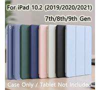 Pour iPad 10.2 2019 2020 2021 7e 8e 9e génération couverture intelligente à rabat magnétique pour iPad 7 8 9 avec coque arrière en Silicone souple Black