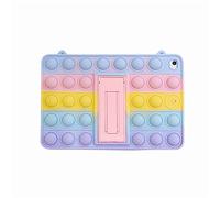 pour iPad 6 / iPad Air 2 / iPad Pro 2016 9.7 Pouces Pop it Coque Cover, CrazyLemon Housse 3D Pop Bubble Housse de Protection en Silicone avec Support et lanière - Arc-en-Ciel