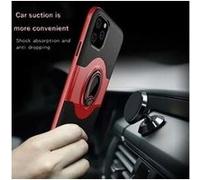 Pour iphone 11pro max 6. 5in magnetic car ring holder ultra housse en cuir - rouge G