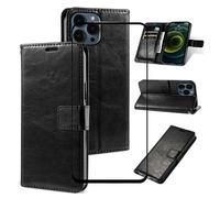 Pour iPhone 15 Pro Max 6.7 housse de protection antichoc avec Verre trempé 1 pièce et longe de cas de téléphone portable - Noir