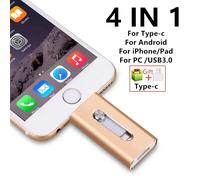 Pour iPhone 2 to clé USB 1 to 512GB 256G USB 3.0 bâtons de stockage externe clé téléphone Android PC copie Photo vidéo fichiers noir