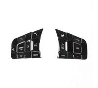 Pour Jaguar XE XF F-PACE E-PACE F-TYPE Alliage d'aluminium Noir Bouton de Volant de Voiture Couverture Garniture Autocollant Accessoires de Voiture(Style Noir C)