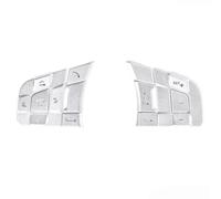 Pour Jaguar XE XF F-PACE E-PACE F-TYPE Alliage d'aluminium Noir Bouton de Volant de Voiture Couverture Garniture Autocollant Accessoires de Voiture (Style Argent A)