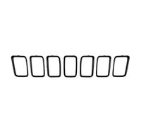 Pour Jeep Pour Grand Pour Cherokee 2017 2018 2019 2020 7 Pièces Noir Brillant Calandre Avant Inserts Couverture Garniture Kit Anneau Voiture Calandre Avant