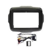 pour Jeep pour Renegade 2014-2021 Support De Tableau De Bord 9 Pouces avec Boîtier Canbus Et Adaptateur pour Autoradio Android PYPFQUMQGR(Frame Cable Canbus)