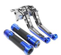 Pour Kawasaki Pour Ninja Pour Zzr600 Pour Zzr 600 1990-2004 Levier D'embrayage De Frein De Moto + Poignées De Poignée De 22mm Guidon Kit Levier Embrayage Levier Frein Moto(TitaniumBlue)