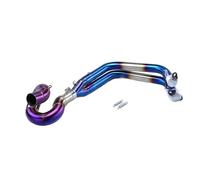 Pour Kawasaki Pour Ninja650 Z650 2017 2018 2019 2020 2021 2022 Moto Slip On Tube Avant Lien Tuyau Connecter Système D'échappement Complet(Burning blue)