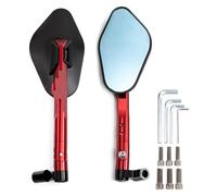 Pour Kawasaki Pour Z1000 Pour Z750 Pour ER-6F Pour ER-6N Moto CNC Rétroviseurs Avec Vis 8MM Ou 10MM Latéraux moto retro retroviseur guidon(Red)