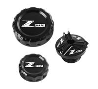 Pour KAWASAKI ZH2 Z H2 H2SX Ninja H2 R H2R SX SE 2018-2023 Accessoires Couvercles De Réservoir De Liquide De Frein Et Bouchon De Remplissage D'huile De Moteur(Black-ZH2)
