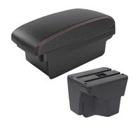 Pour KIA K2 X-line Pour Rio 3 2011 2012 2013 2014 2015 2016 Accoudoir Boîte Accessoires Voiture Rangement Intérieur Coussin D'accoudoir Voiture(A1 Black Red No Usb)