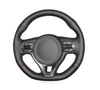 Pour Kia Pour Sportage Pour KX5 2016-2019 Pour K5 Pour Optima 2016-2018 Housse Volant Voiture Cuir Noir Cousue À Main Couvre Volant Voiture(Red Blue Thread)