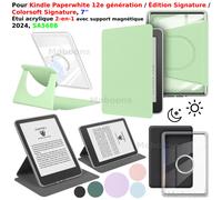 Pour Kindle Paperwhite 12e génération étui Colorsoft Signature édition 7 "2024 360 ° Support magnétique amovible 2 en 1 rotatif SA568B baby blue