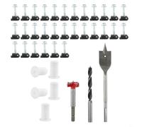 pour kit d'acheminement de câbles - 6 œillets avec pelle de 2,5 cm, forets renforcés de 2,5 cm et forets de 0,6 cm, 30 pinces murales pour une installation soignée de câble (3)