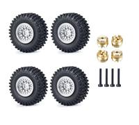 Pour Kyosho Miniz 4x4 Pour Wrangler Pour Rubicon 1/24 4 Jantes Métalliques + Pneus En Caoutchouc + Adaptateur En Laiton Pièces De Voiture Et Camion RC RC Mise Niveau Modèles(Sizea)
