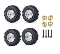 Pour Kyosho Miniz 4x4 Pour Wrangler Pour Rubicon 1/24 4 Pièces Jantes En Métal Pneus En Caoutchouc Adaptateur Pièces De Camion De Voiture RC RC Voiture Roues(C)