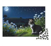 pour L’Atelier, Night Garden Cat Moon Panneau Métallique Rustique 70x50cm/1000pcs, Adaptée À L’Atelier, Le Garage Et L’Espace Bricolage