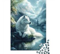 pour L’Atelier, White Wolf by The Lake Panneau Métallique Rustique 38x26cm/1000pcs, Adaptée À L’Atelier, Le Garage Et L’Espace Bricolage